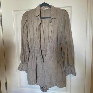 WeWoreWhat Button-Up Linen Romper